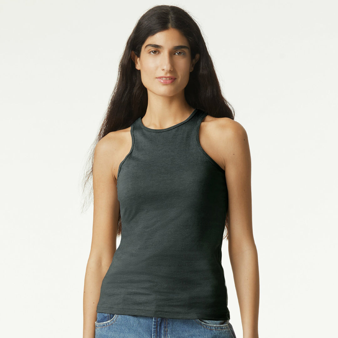 American Apparel The Racerneck Tank | Ladies Charcoal Shirts & Tops