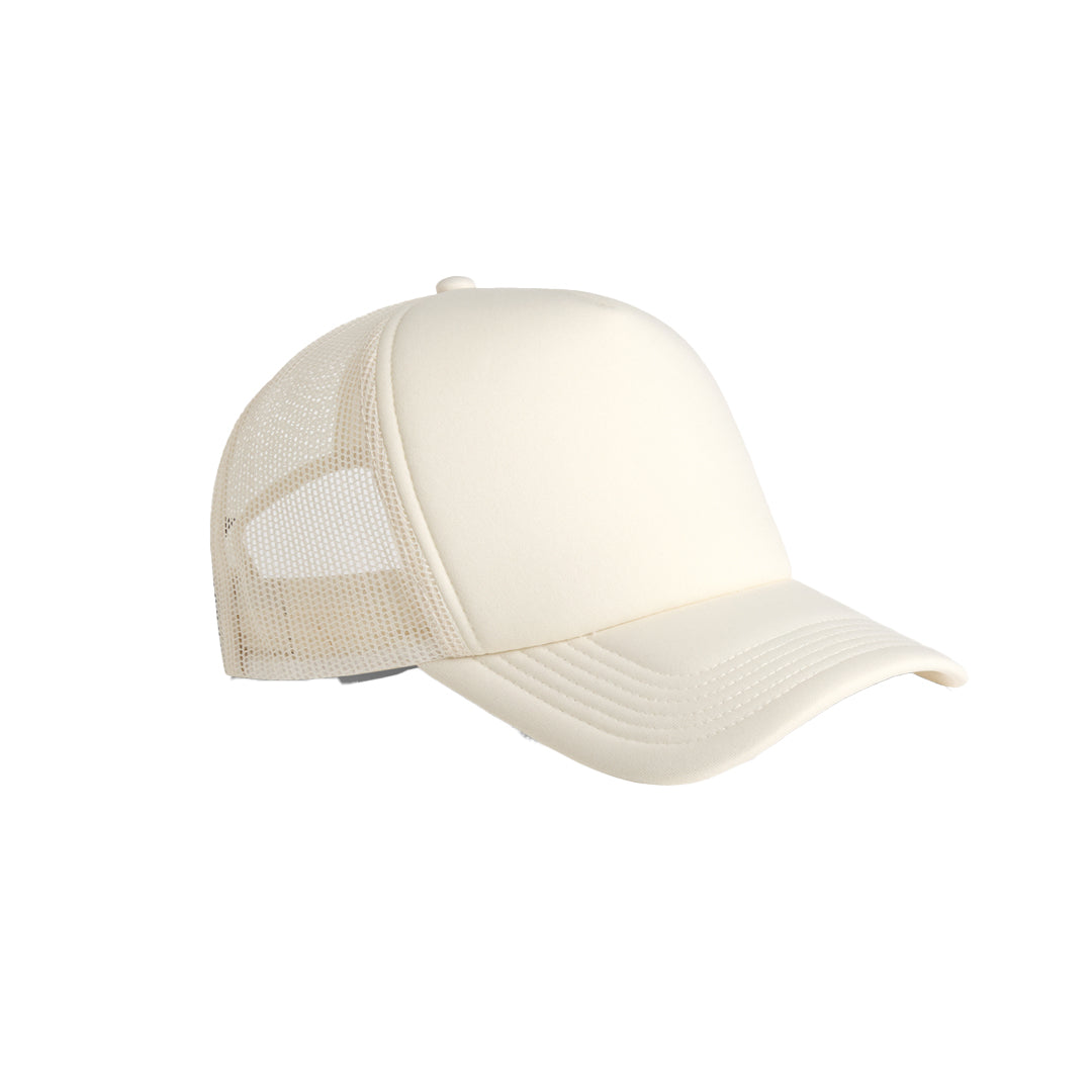 AS Colour The Frame Foam Trucker Cap | Adults Ecru Headwear