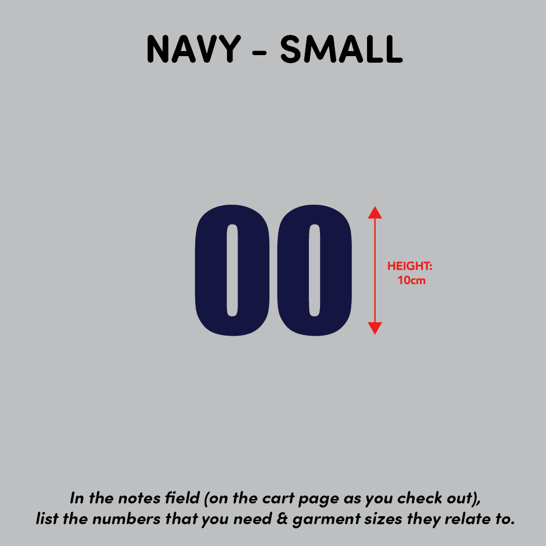 House of Uniforms Sports Numbers Navy Branding