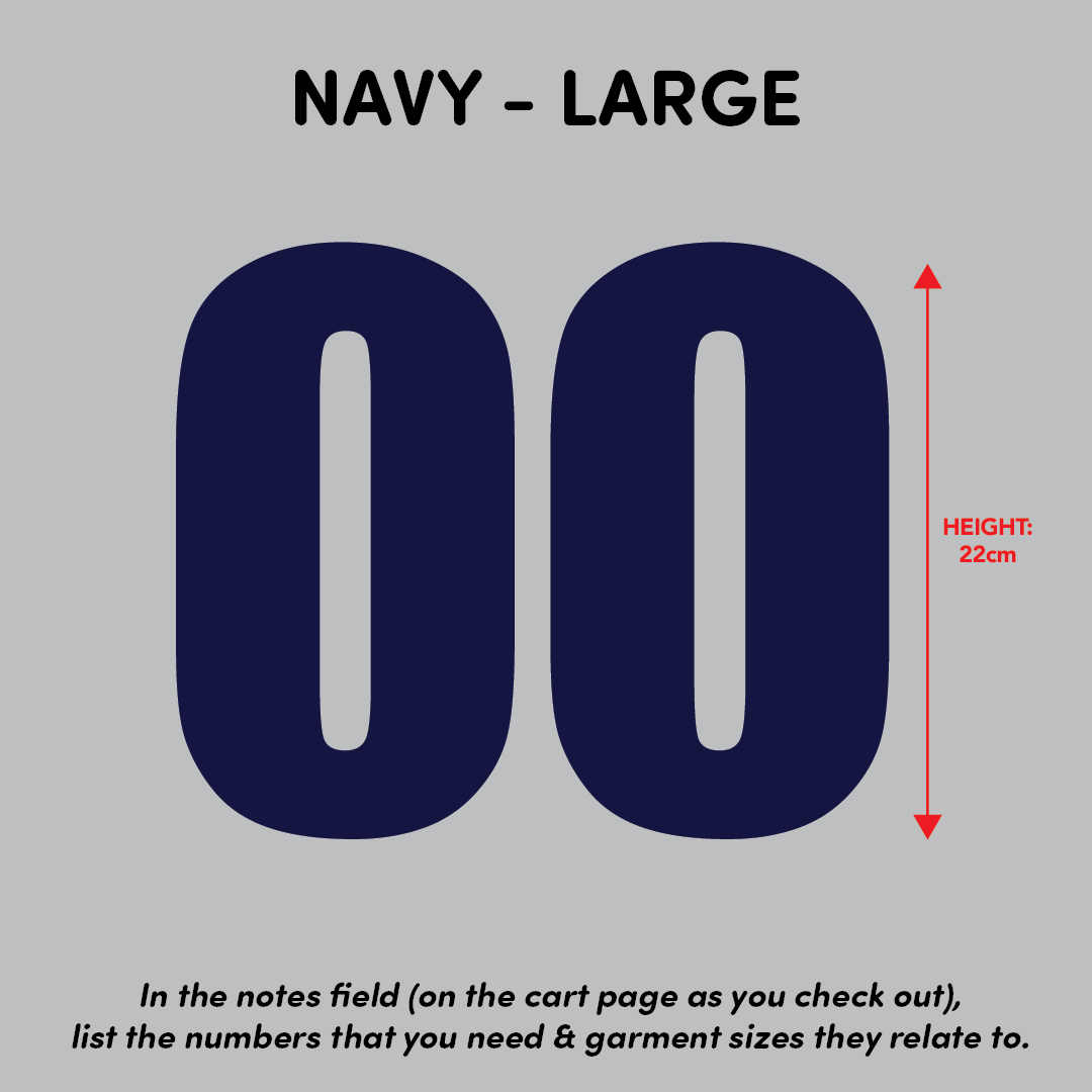 House of Uniforms Sports Numbers Navy Branding