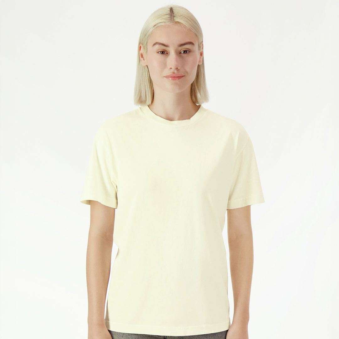 American Apparel The Classic Heavy Tee | Garment Dyed | Adults Cream Shirts & Tops