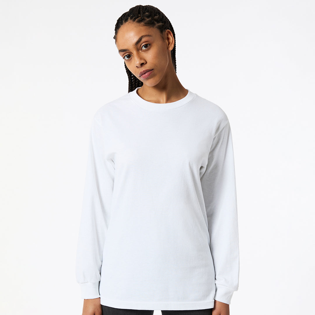 American Apparel The Classic Heavy Tee | Long Sleeve | Adults White Shirts & Tops