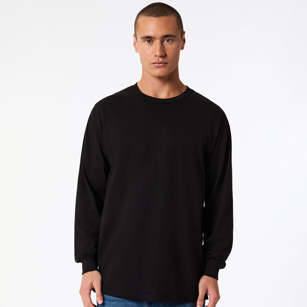 American Apparel The Classic Heavy Tee | Long Sleeve | Adults Black Shirts & Tops
