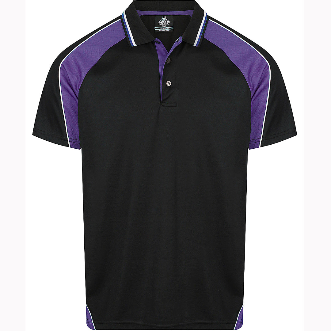 Aussie Pacific The Panorama Polo | Mens | Short Sleeve Black/Purple/White Shirts & Tops
