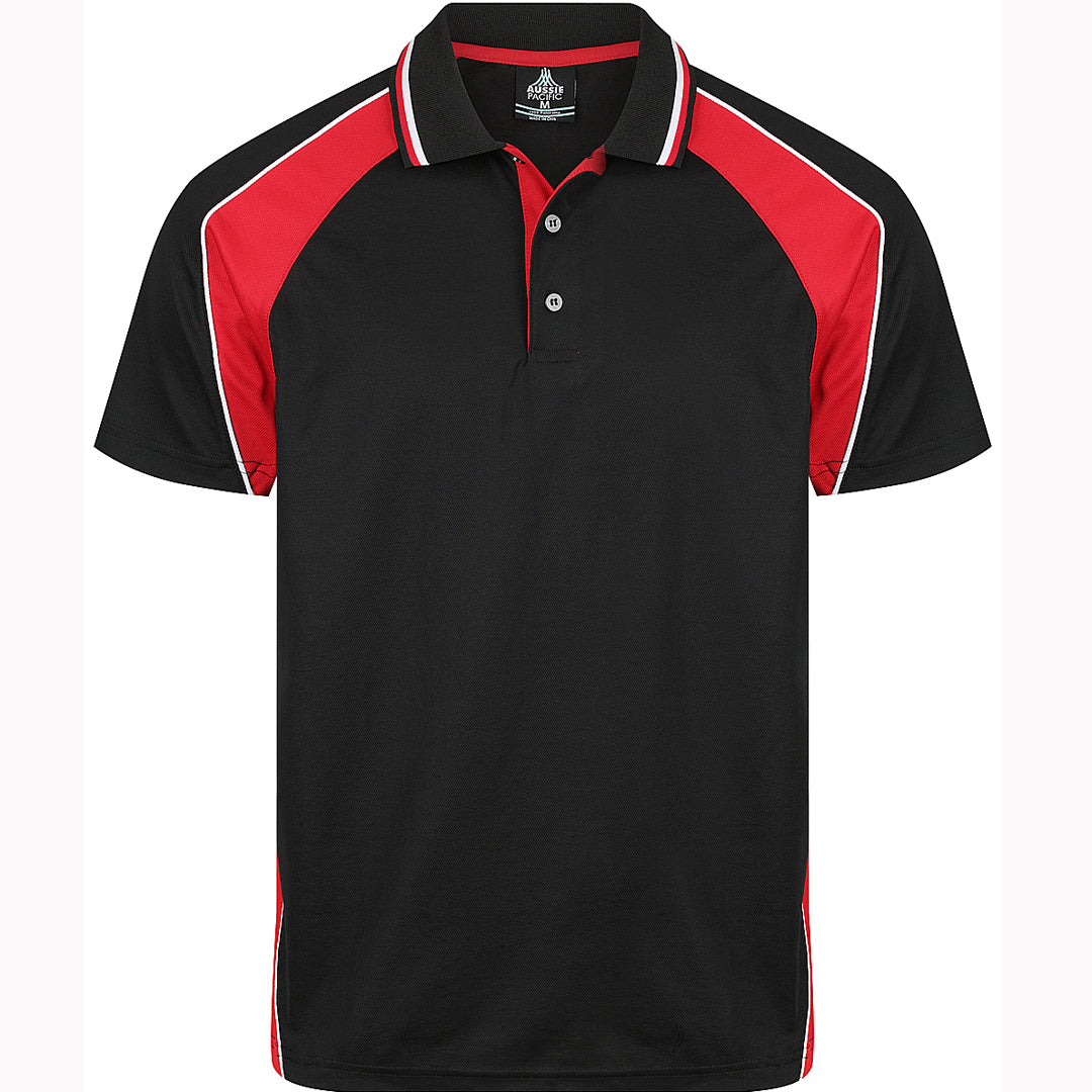 Aussie Pacific The Panorama Polo | Mens | Short Sleeve Black/Red/White Shirts & Tops