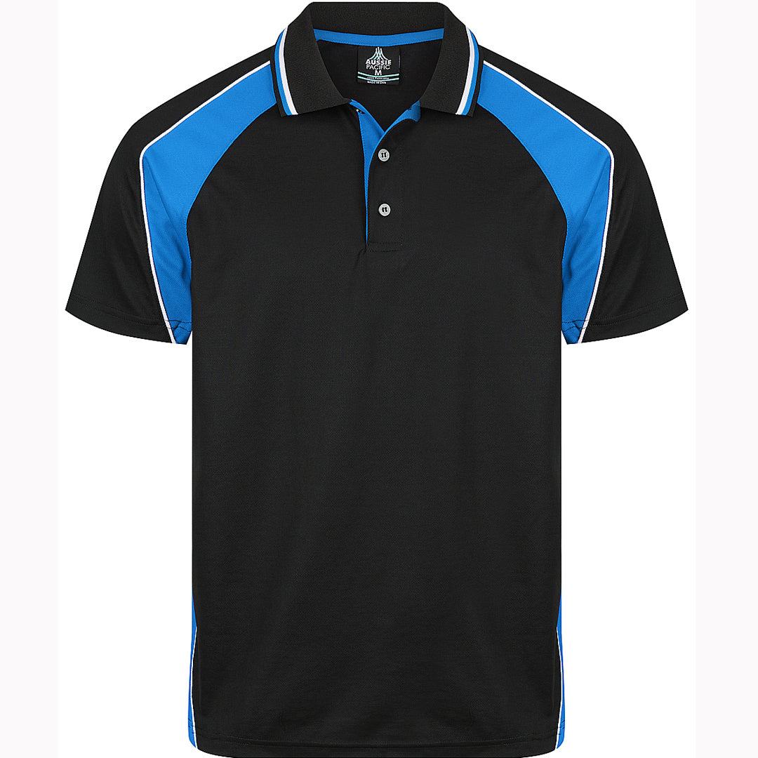 Aussie Pacific The Panorama Polo | Mens | Short Sleeve Black/Royal/White Shirts & Tops