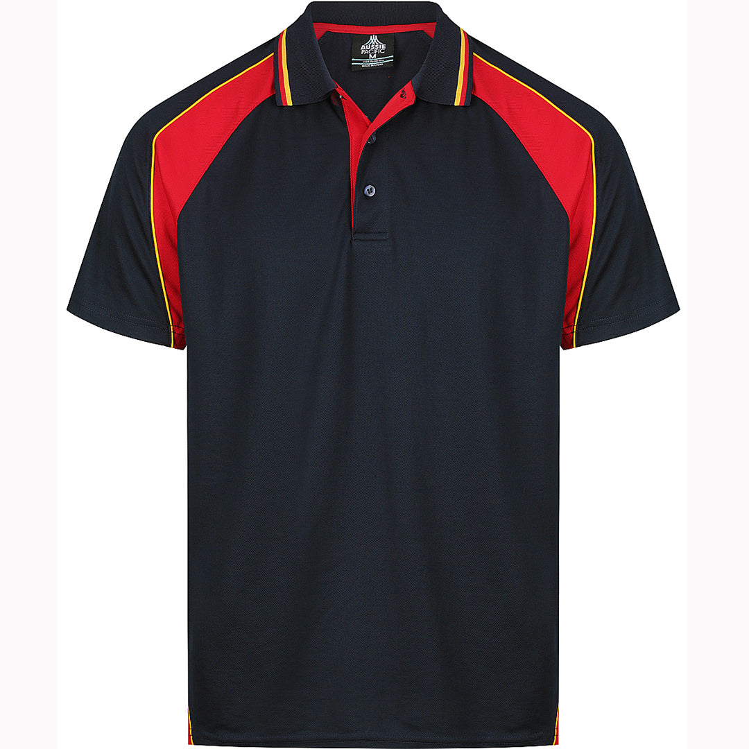 Aussie Pacific The Panorama Polo | Mens | Short Sleeve Navy/Red/Gold Shirts & Tops