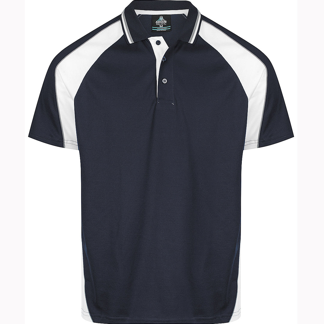 Aussie Pacific The Panorama Polo | Mens | Short Sleeve Navy/Ashe/White Shirts & Tops