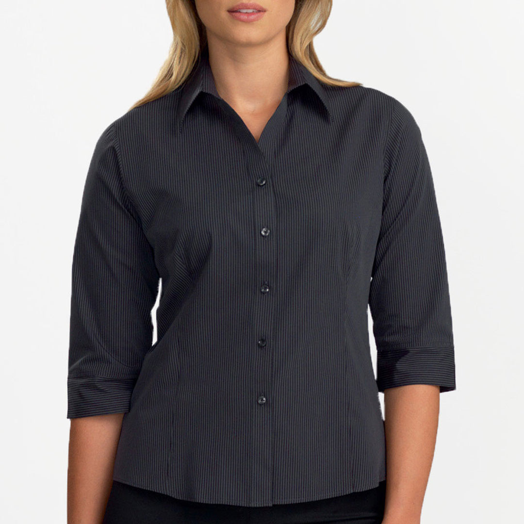 John Kevin The Canberra Shirt | Ladies | 3/4 Sleeve and Long Sleeve Charcoal Shirts & Tops