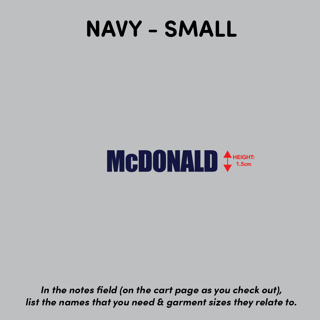 House of Uniforms Player Names Navy Branding