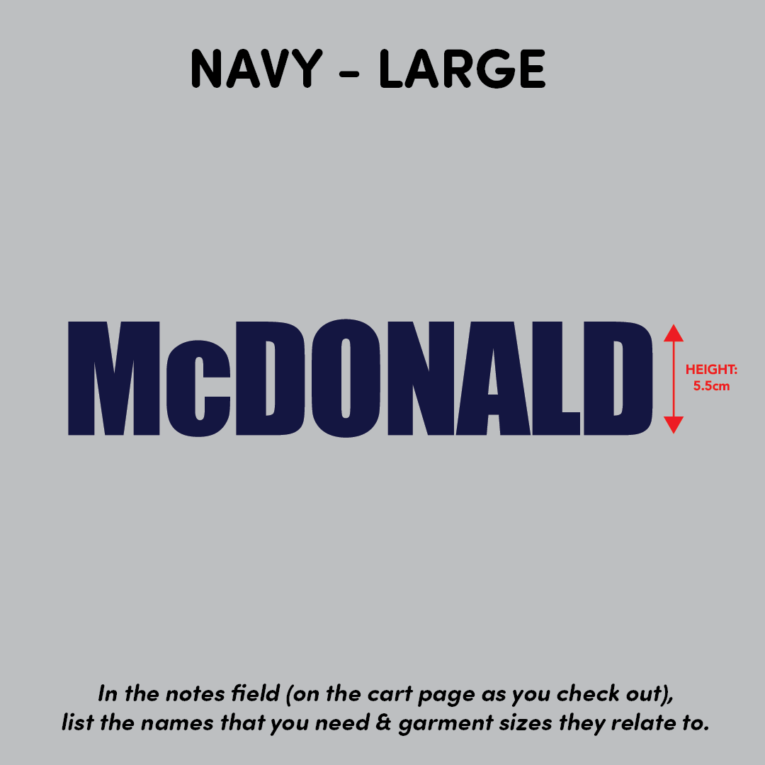 House of Uniforms Player Names Navy Branding
