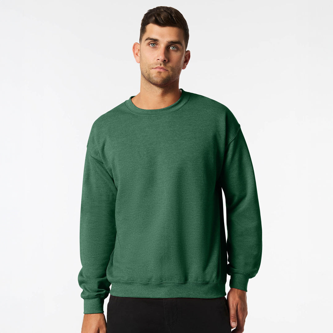Gildan The Heavy Blend Crewneck Sweatshirt | Adults Heather Dark Green Shirts & Tops
