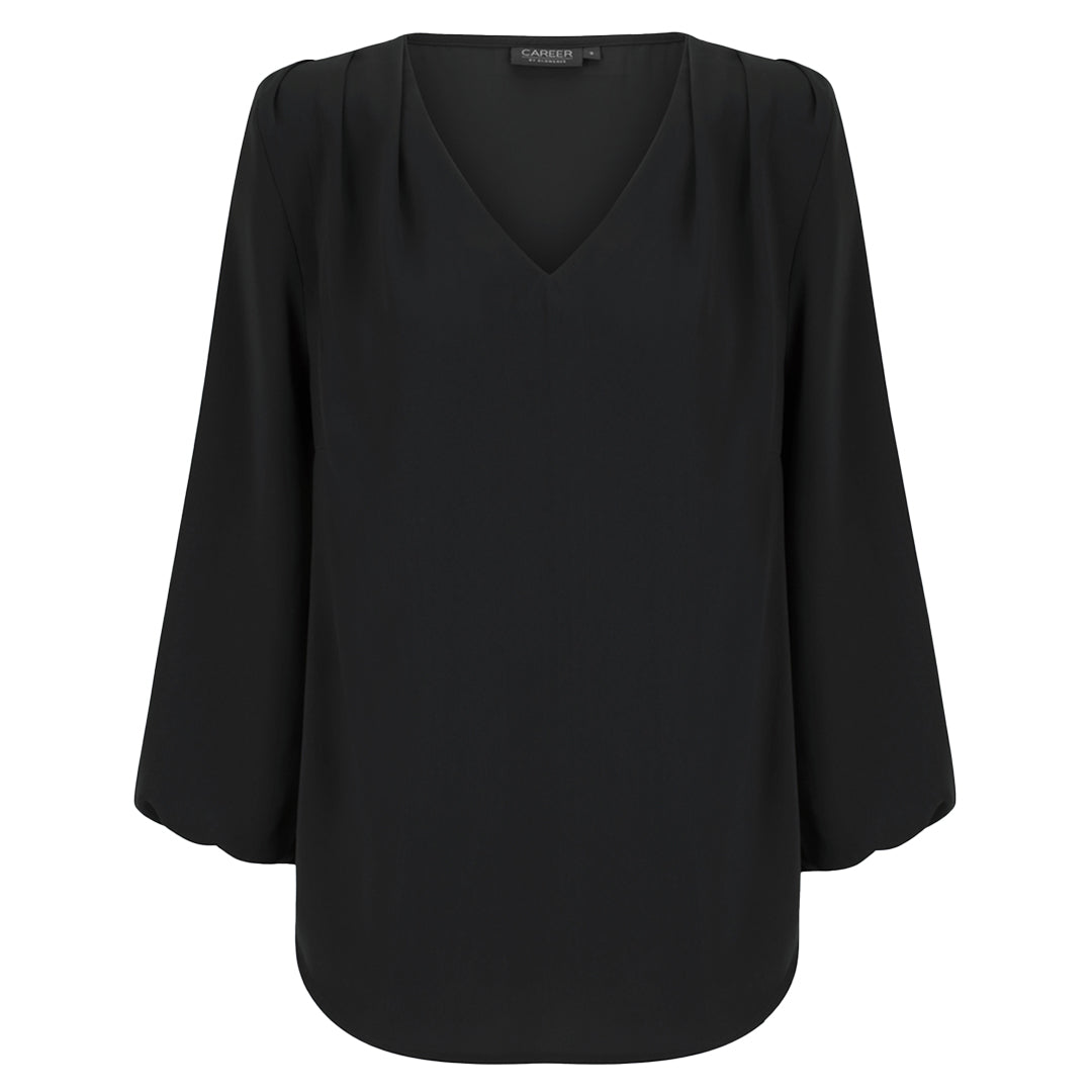 Gloweave The Cali V Neck Top | Ladies Black Shirts & Tops