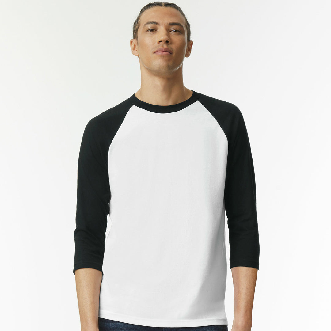 American Apparel The CVC Raglan Tee Shirt | Adults White Shirts & Tops