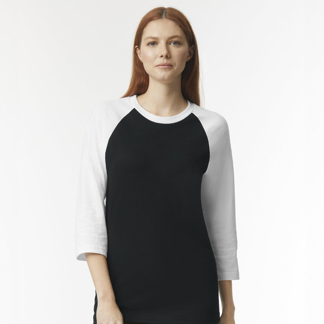 American Apparel The CVC Raglan Tee Shirt | Adults Black Shirts & Tops