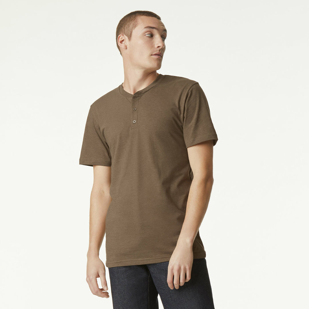 American Apparel The CVC Henley Tee Shirt | Adults Shirts & Tops