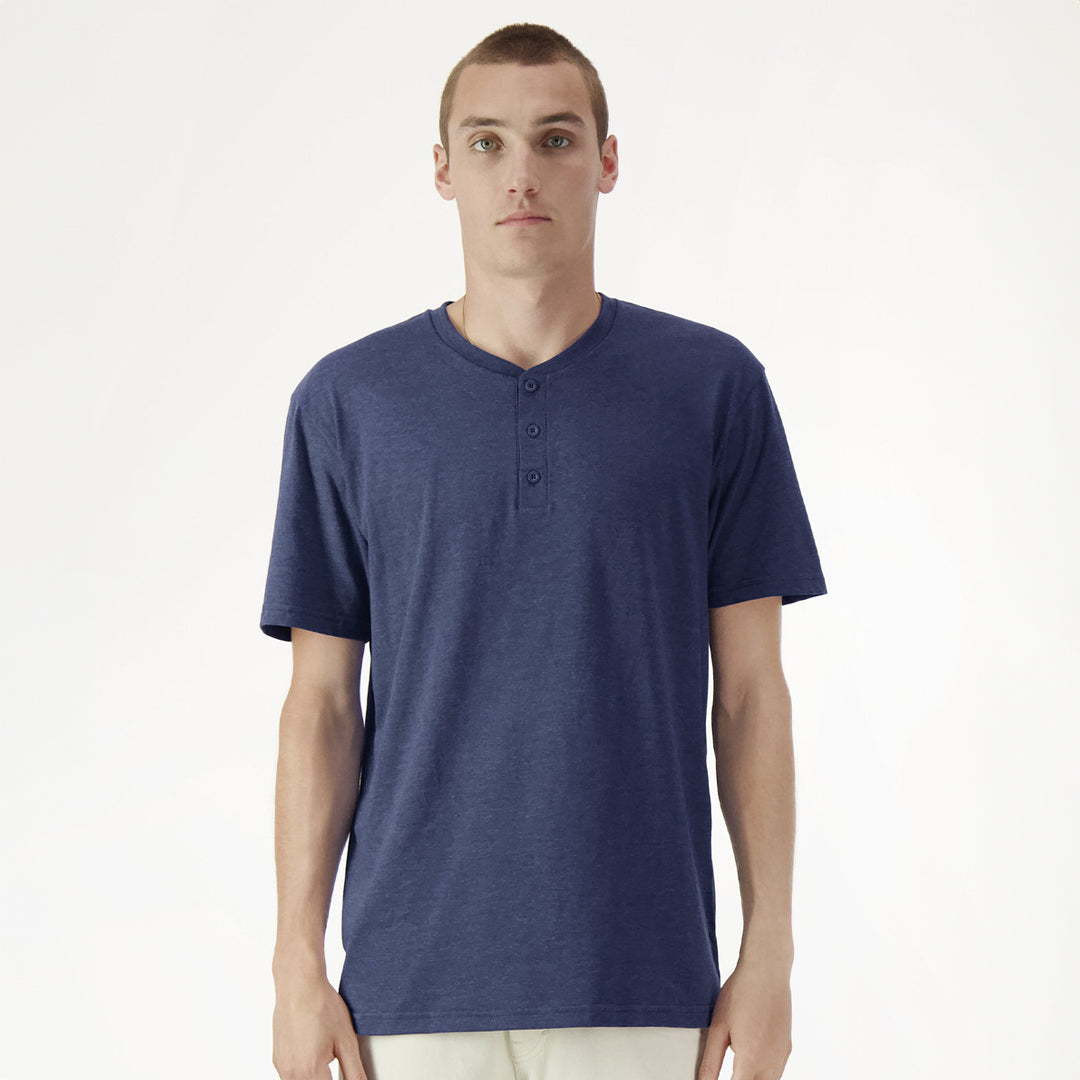 American Apparel The CVC Henley Tee Shirt | Adults Indigo Shirts & Tops