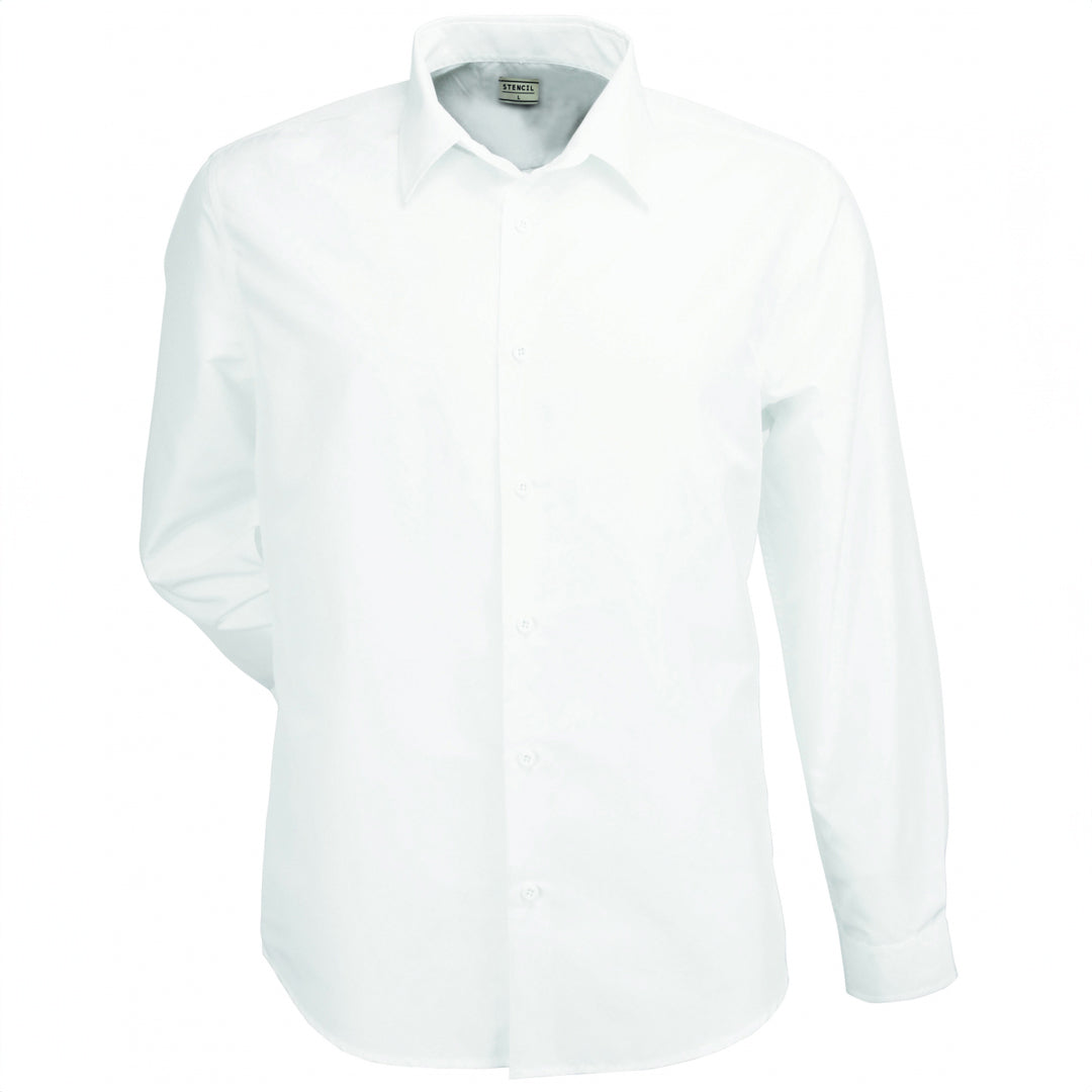 Stencil The Essential Shirt | Long Sleeve | Mens White Shirts & Tops