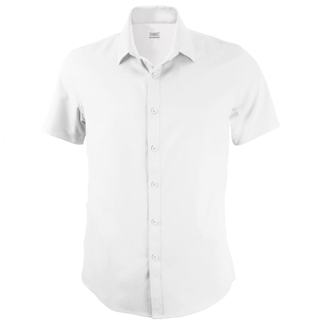 Stencil The Essential Shirt | Short Sleeve | Mens White Shirts & Tops