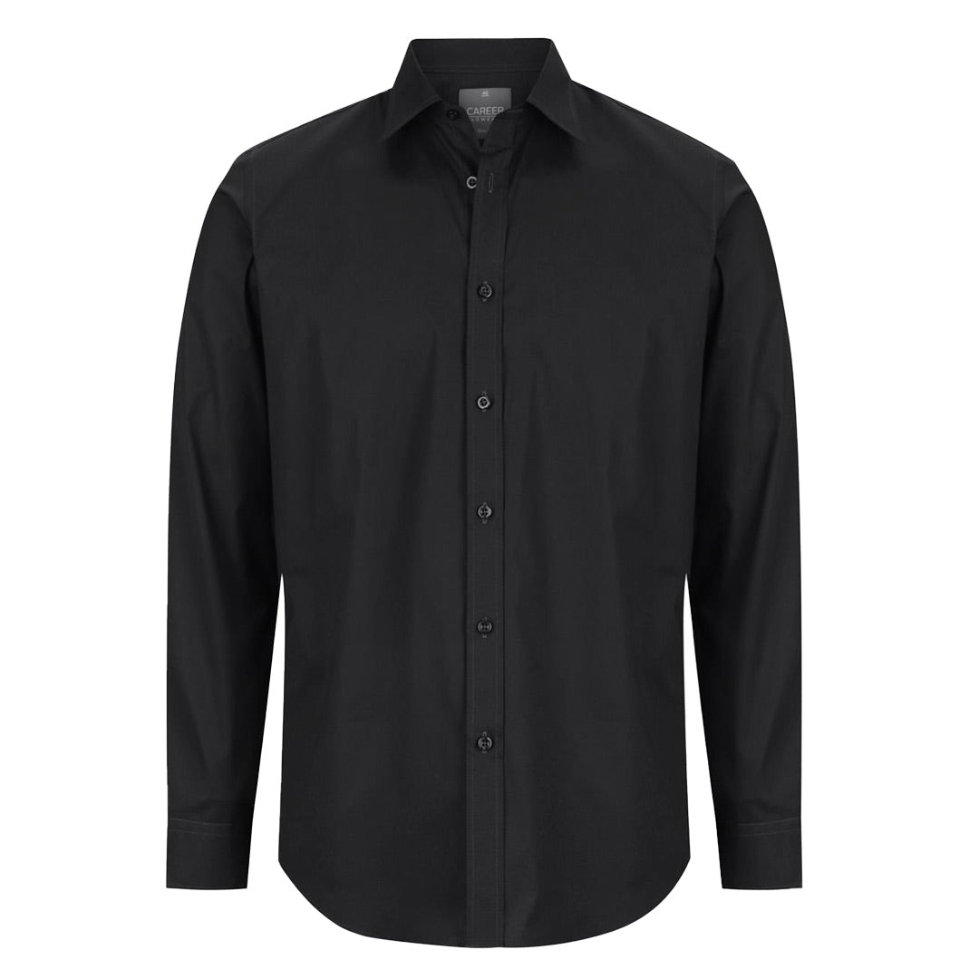 Gloweave The Slim Fit Olsen Shirt | Mens | Long Sleeve Black Shirts & Tops