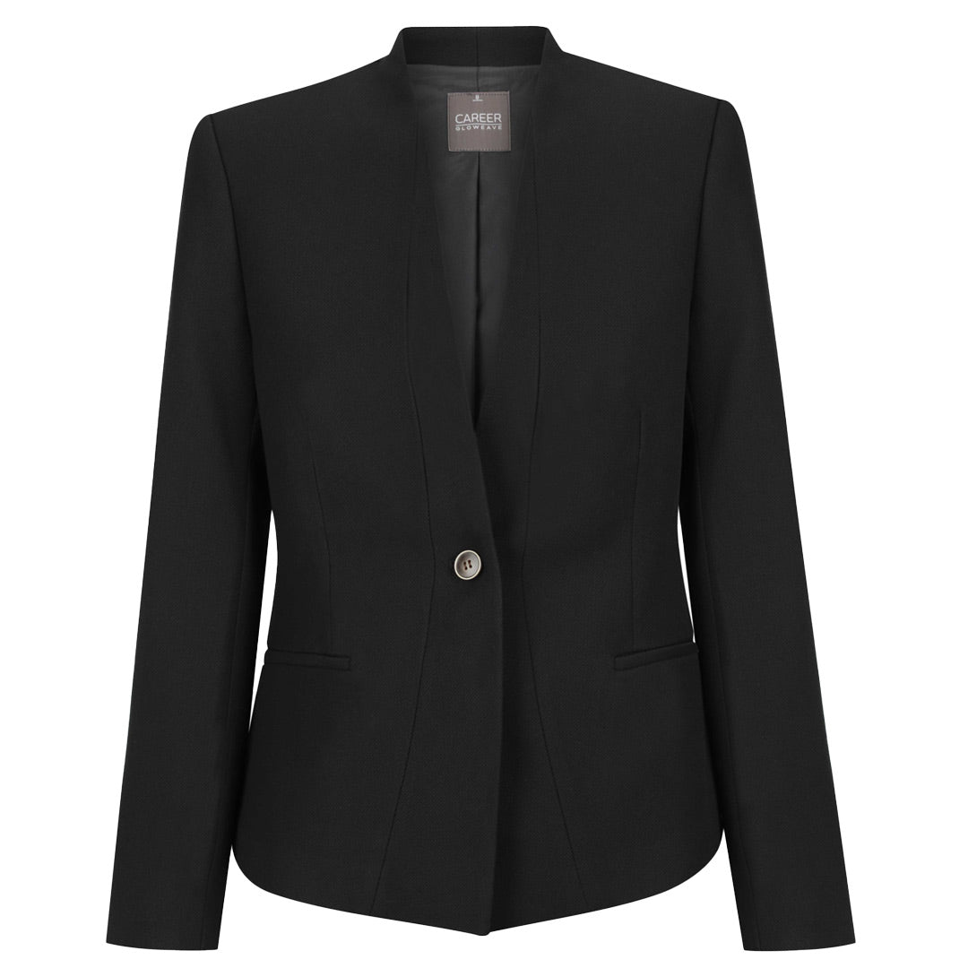 Gloweave The Bronte Textured Crop Jacket | Ladies Black Coats & Jackets