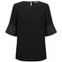 Gloweave The Celine Contrast Sleeve Top | Ladies Black Shirts & Tops