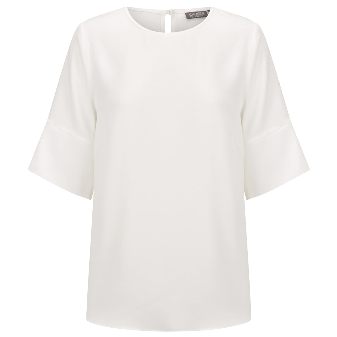Gloweave The Celine Contrast Sleeve Top | Ladies Pearl Shirts & Tops