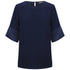 Gloweave The Celine Contrast Sleeve Top | Ladies Navy Shirts & Tops