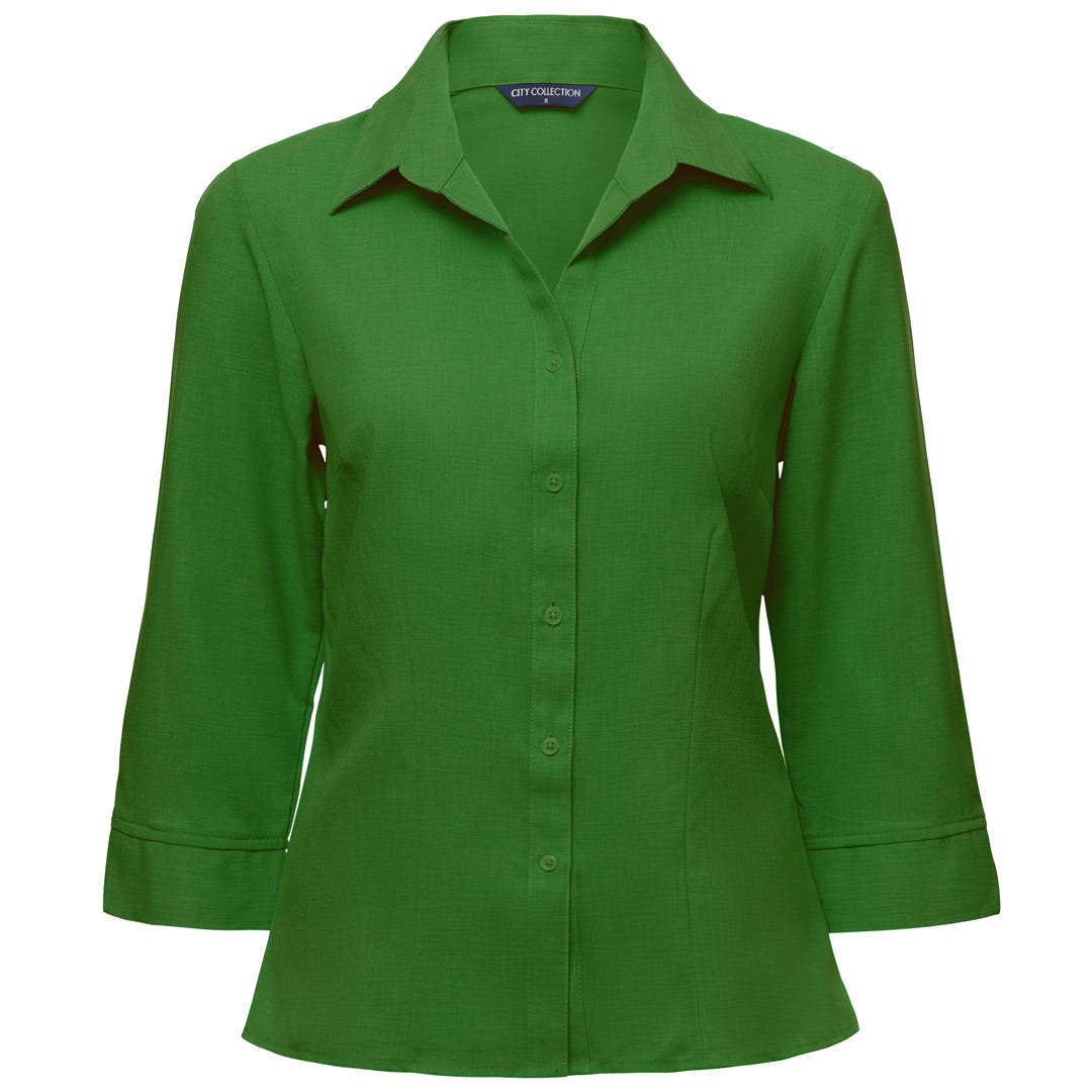 City Collection The Ezylin Shirt | Ladies | 3/4 Sleeve Green Shirts & Tops