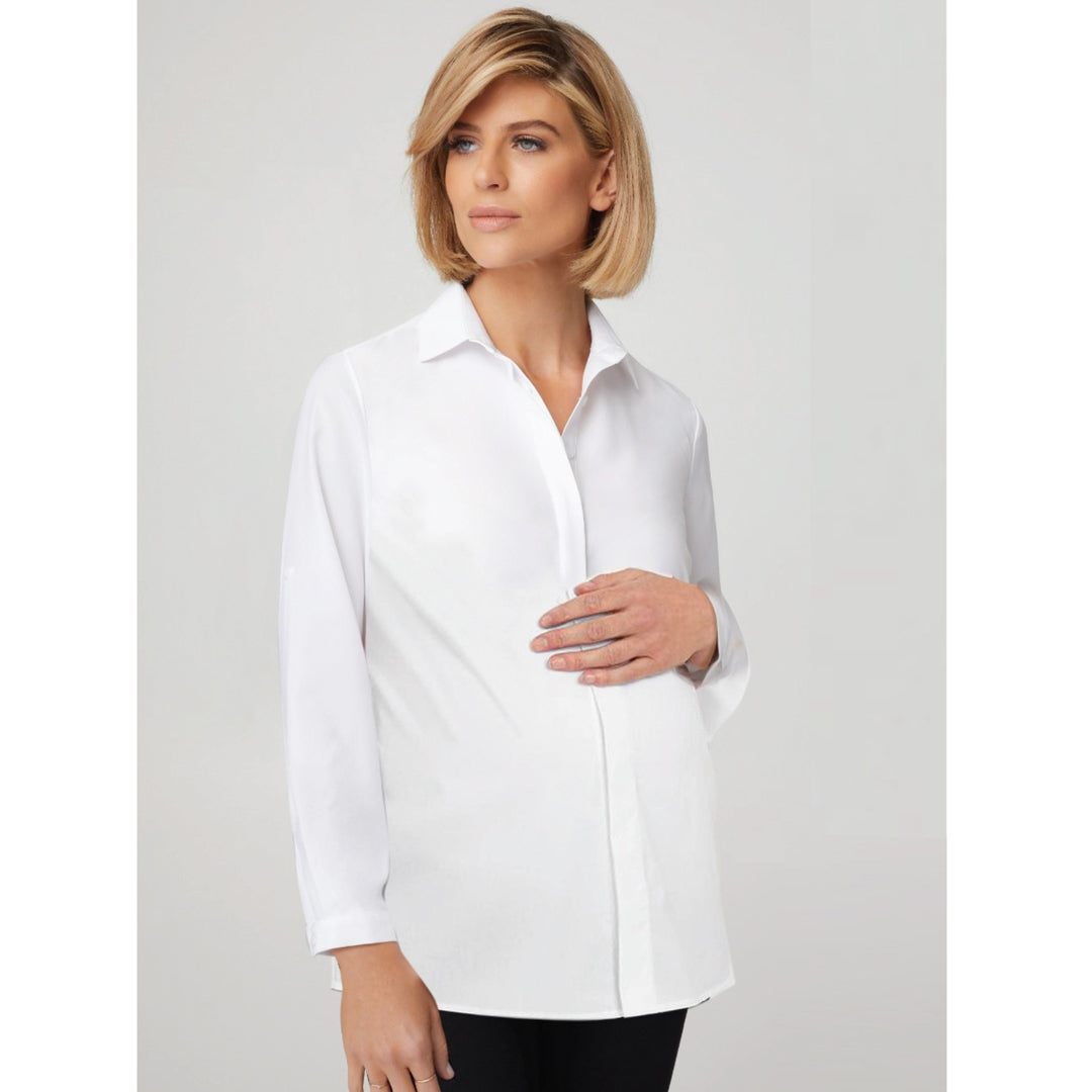 City Collection The Ezylin Meghan Maternity Shirt | Long Sleeve White Shirts & Tops