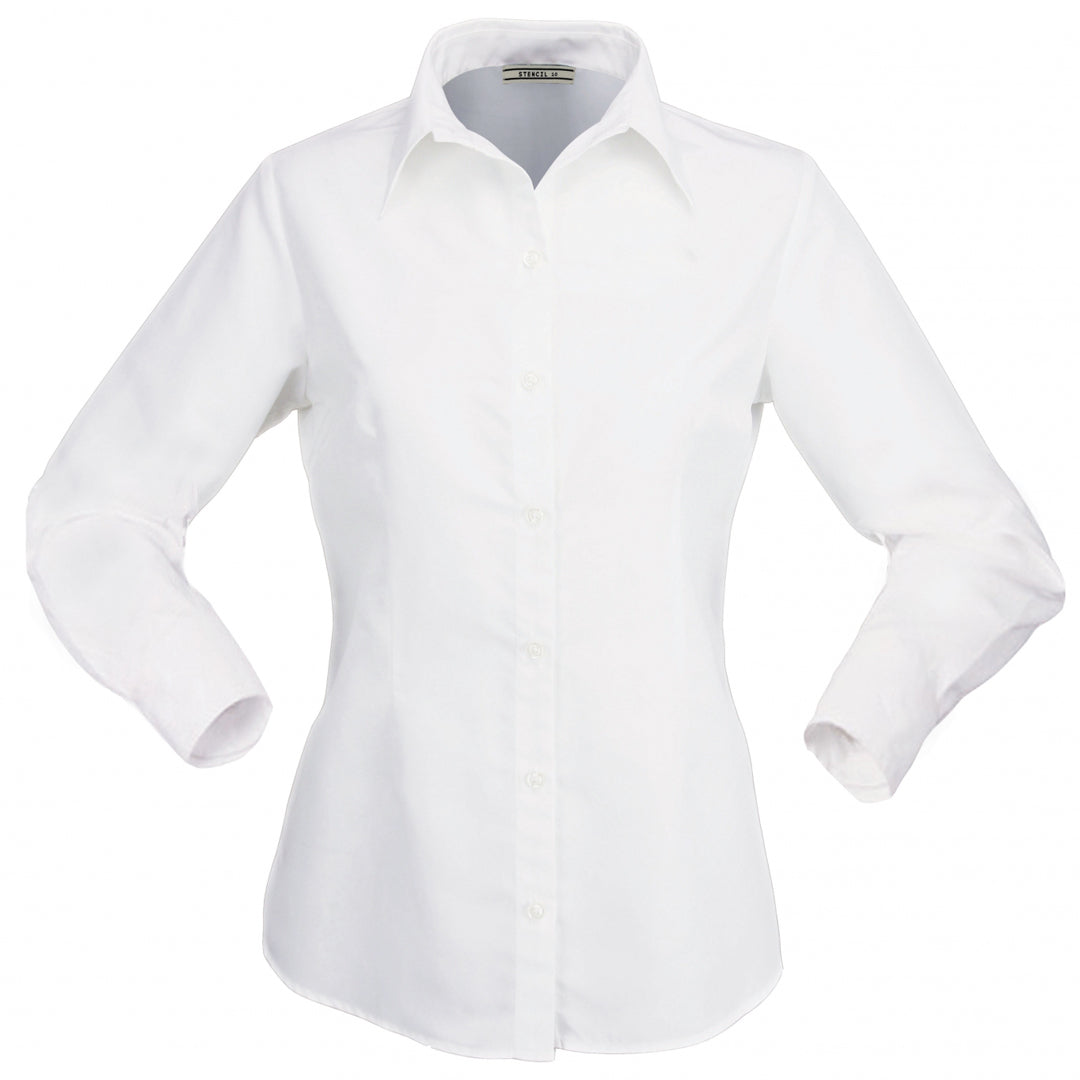Stencil The Essential Shirt | Long Sleeve | Ladies White Shirts & Tops