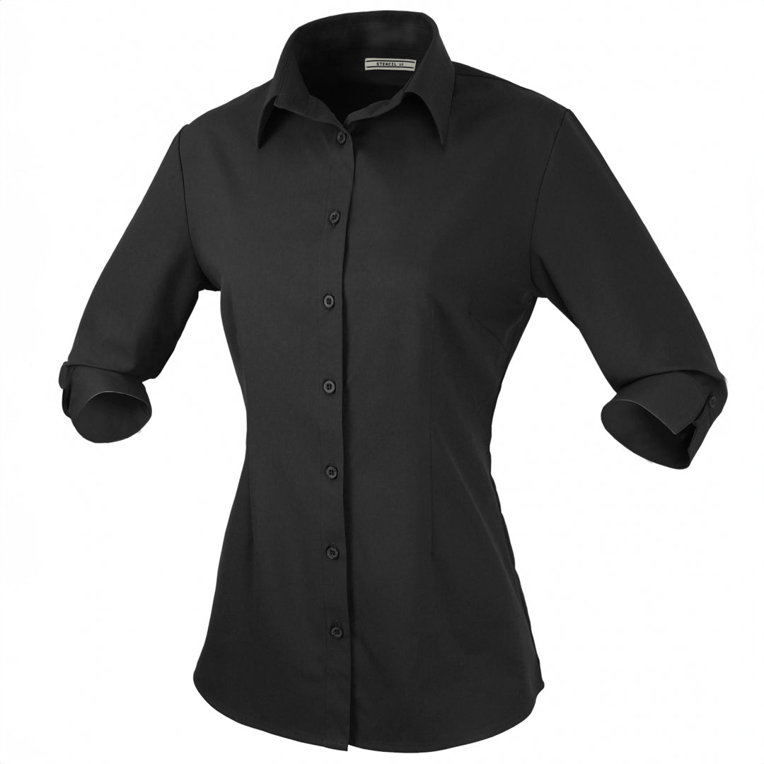 Stencil The Essential Shirt | 3/4 Sleeve | Ladies Black Shirts & Tops