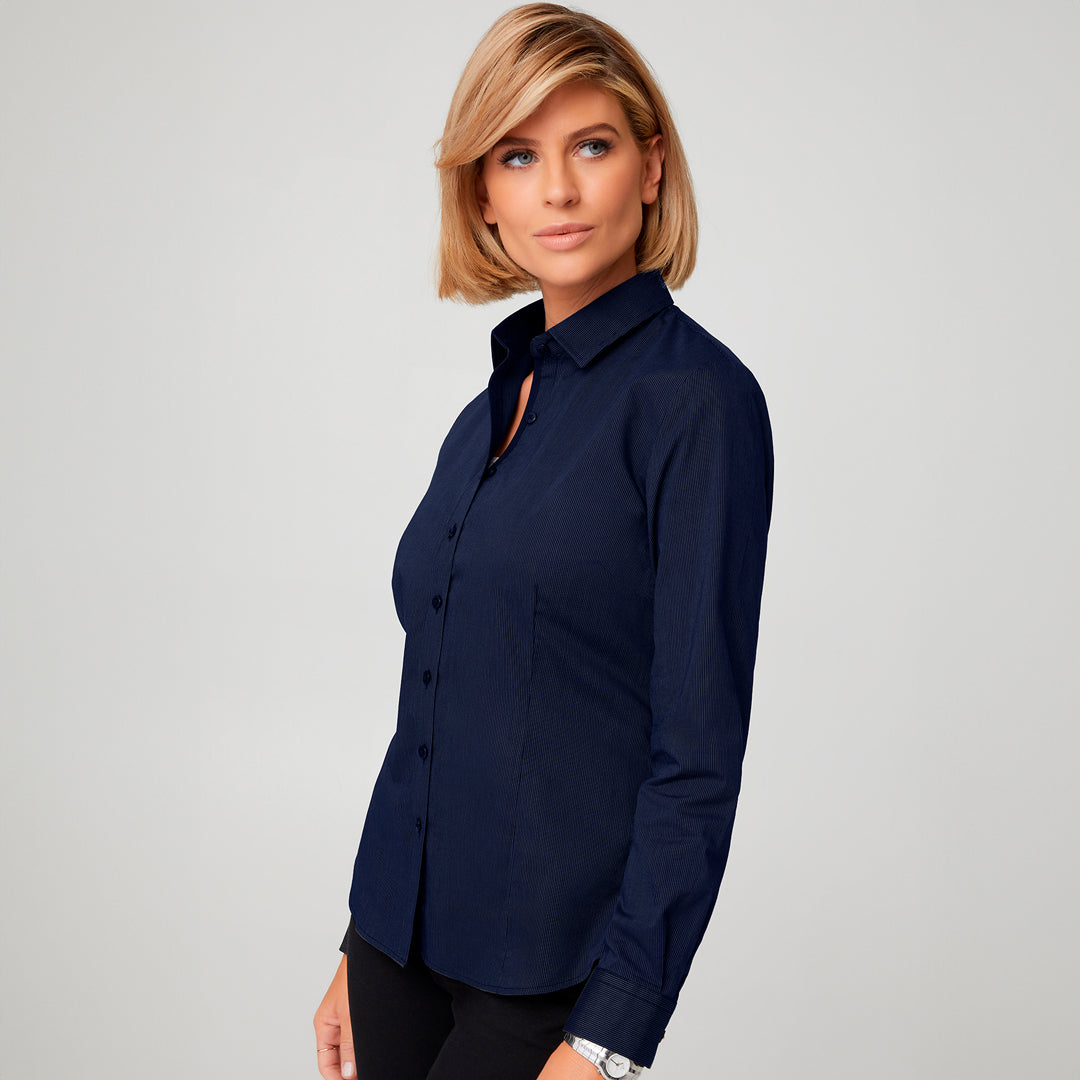 City Collection The Xpresso Shirt | Ladies | Long Sleeve Navy Shirts & Tops