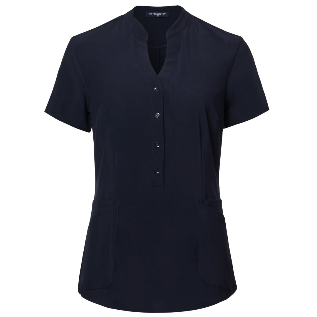 City Collection The Zip Back Tunic | Ladies Navy Shirts & Tops