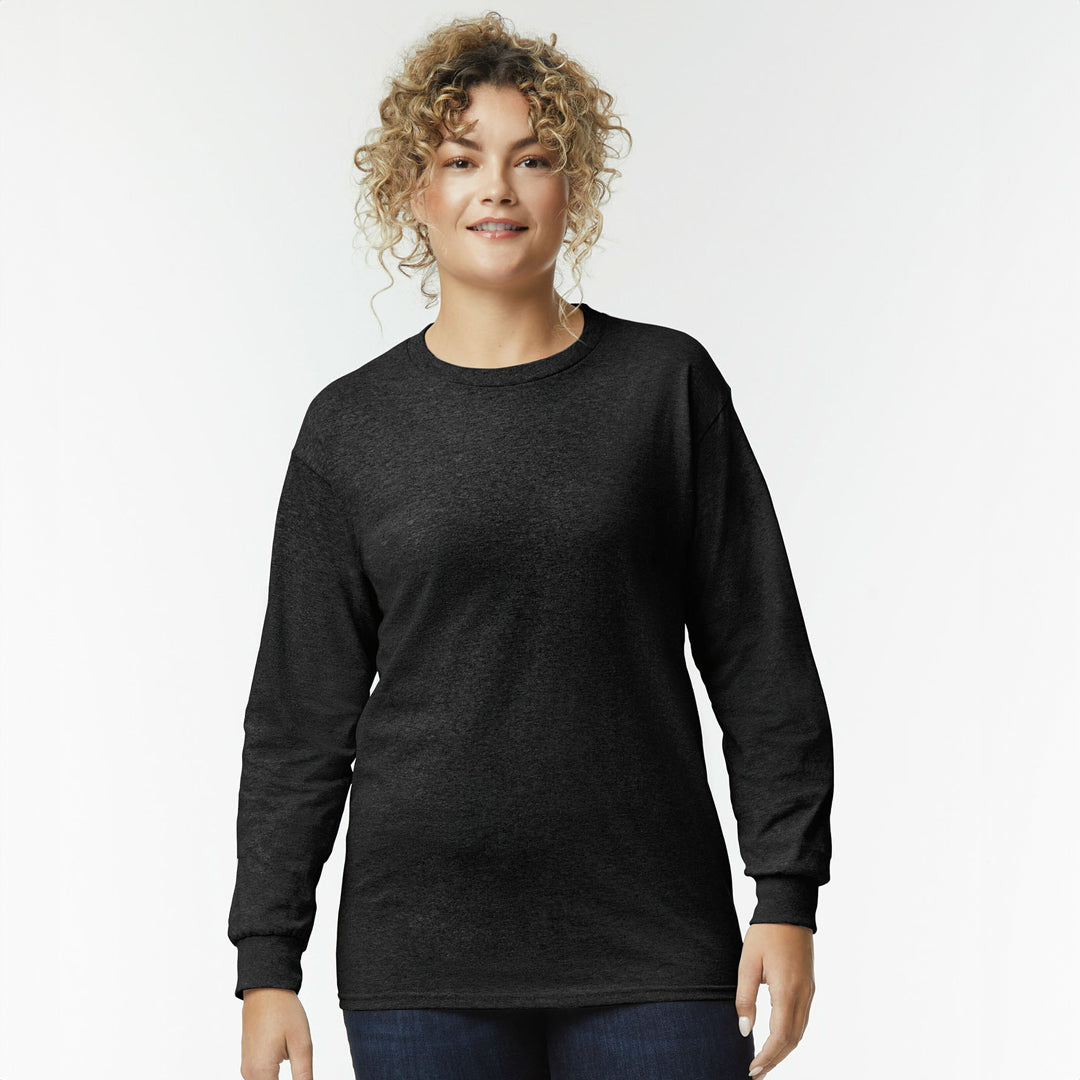 Gildan The Ultra Cotton Tee | Long Sleeve | Adults Black Shirts & Tops