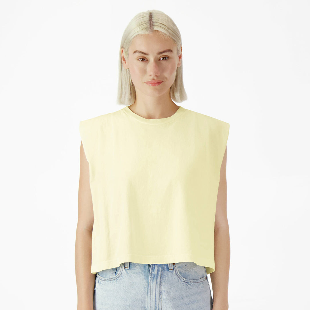 American Apparel The Garment Dyed Sleeveless Tee | Ladies Cream Shirts & Tops