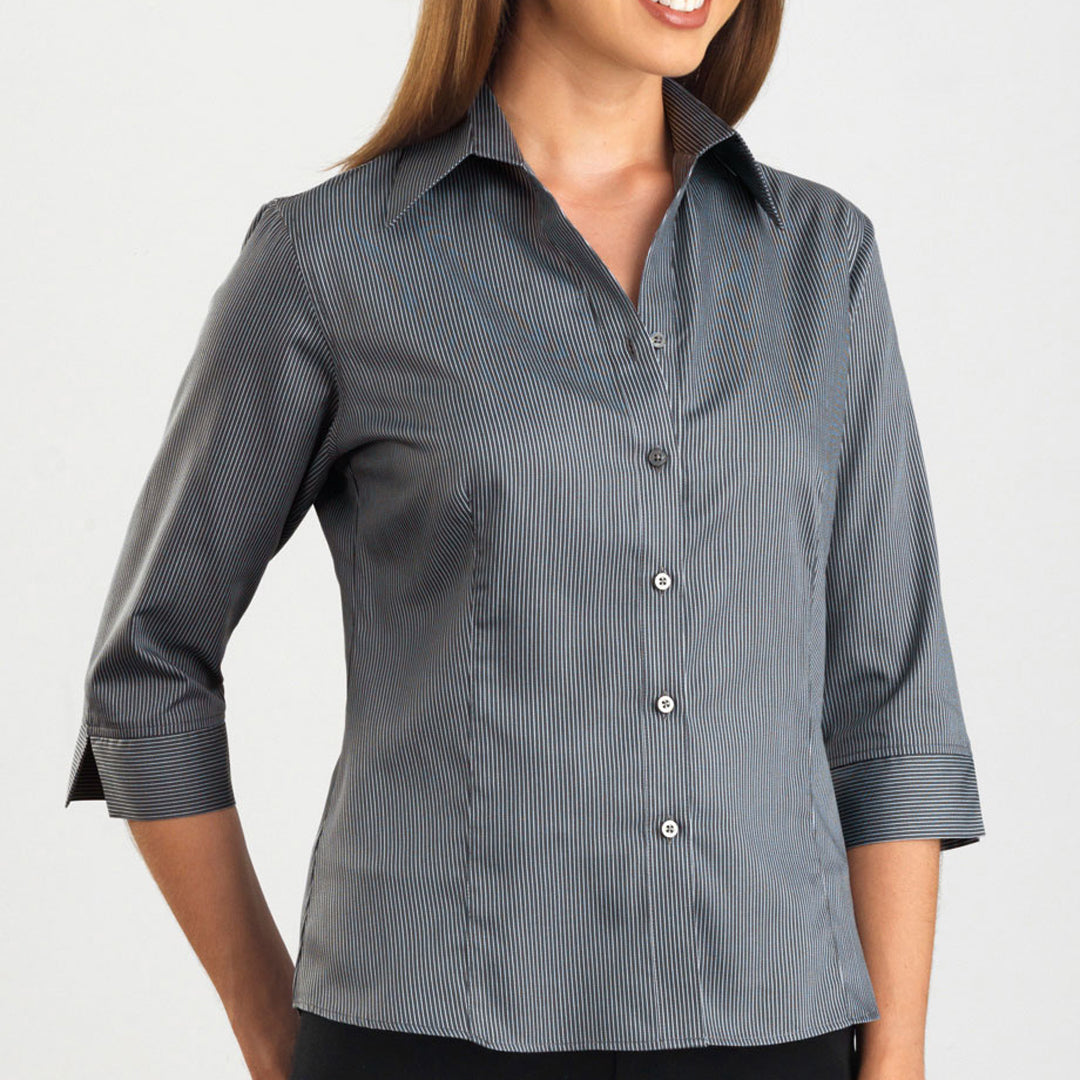 John Kevin The Mackay Shirt | Ladies | 3/4 Sleeve Gunmetal Shirts & Tops