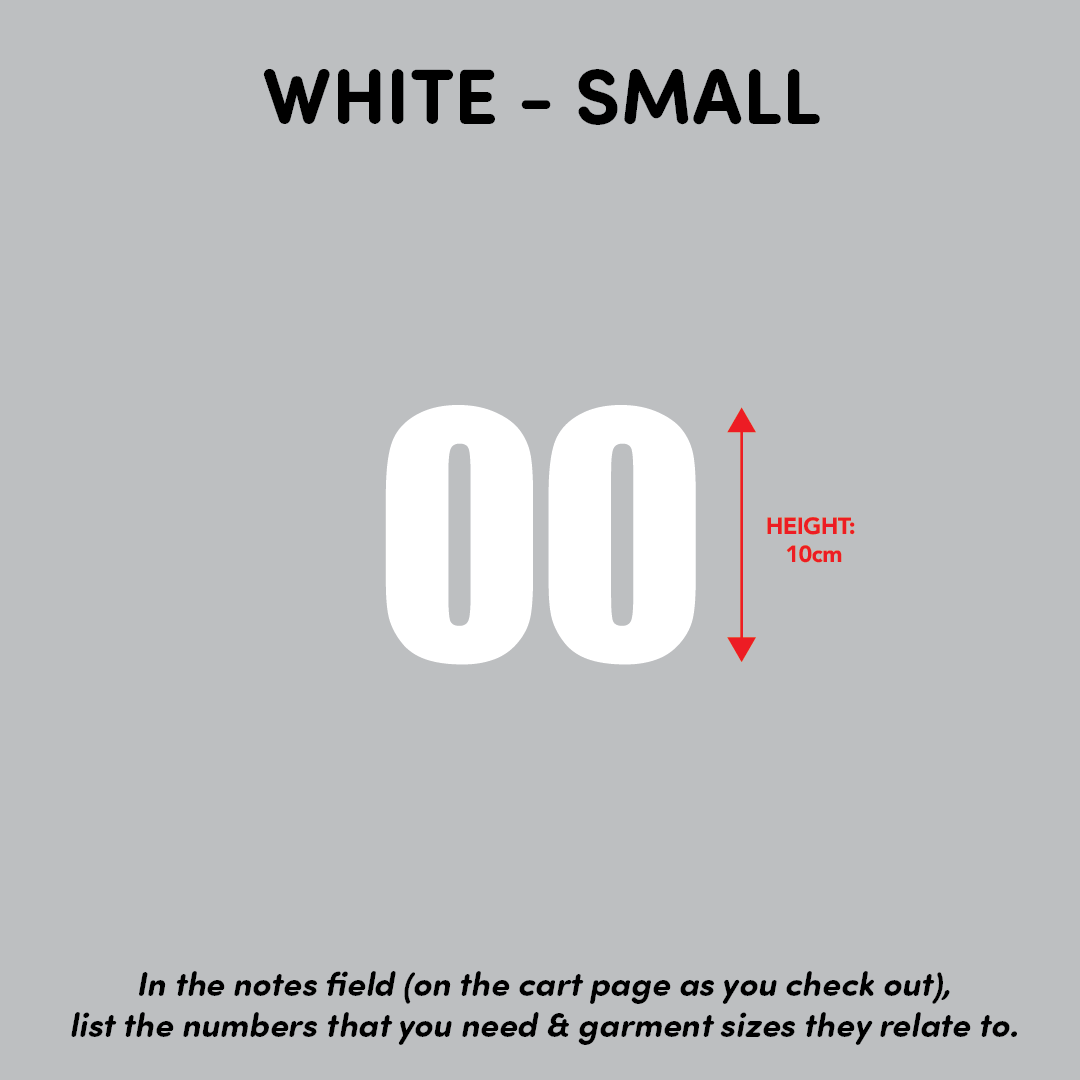 House of Uniforms Sports Numbers White Branding