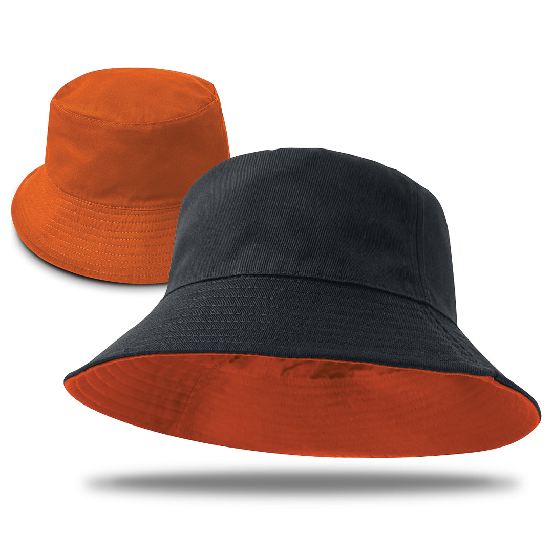 Legend The Switch Reversible Bucket Hat | Adults Black/Orange Hats