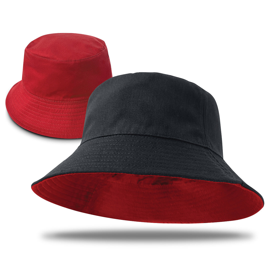 Legend The Switch Reversible Bucket Hat | Adults Black/Red Hats