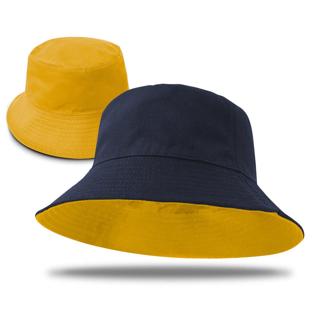 Legend The Switch Reversible Bucket Hat | Adults Navy/Gold Hats
