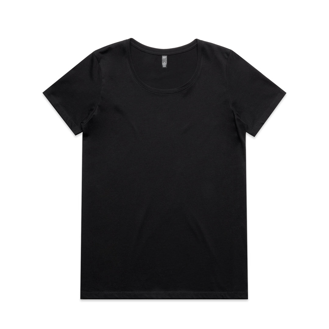 AS Colour The Maple Scoop Neck Tee | Ladies Black Shirts & Tops