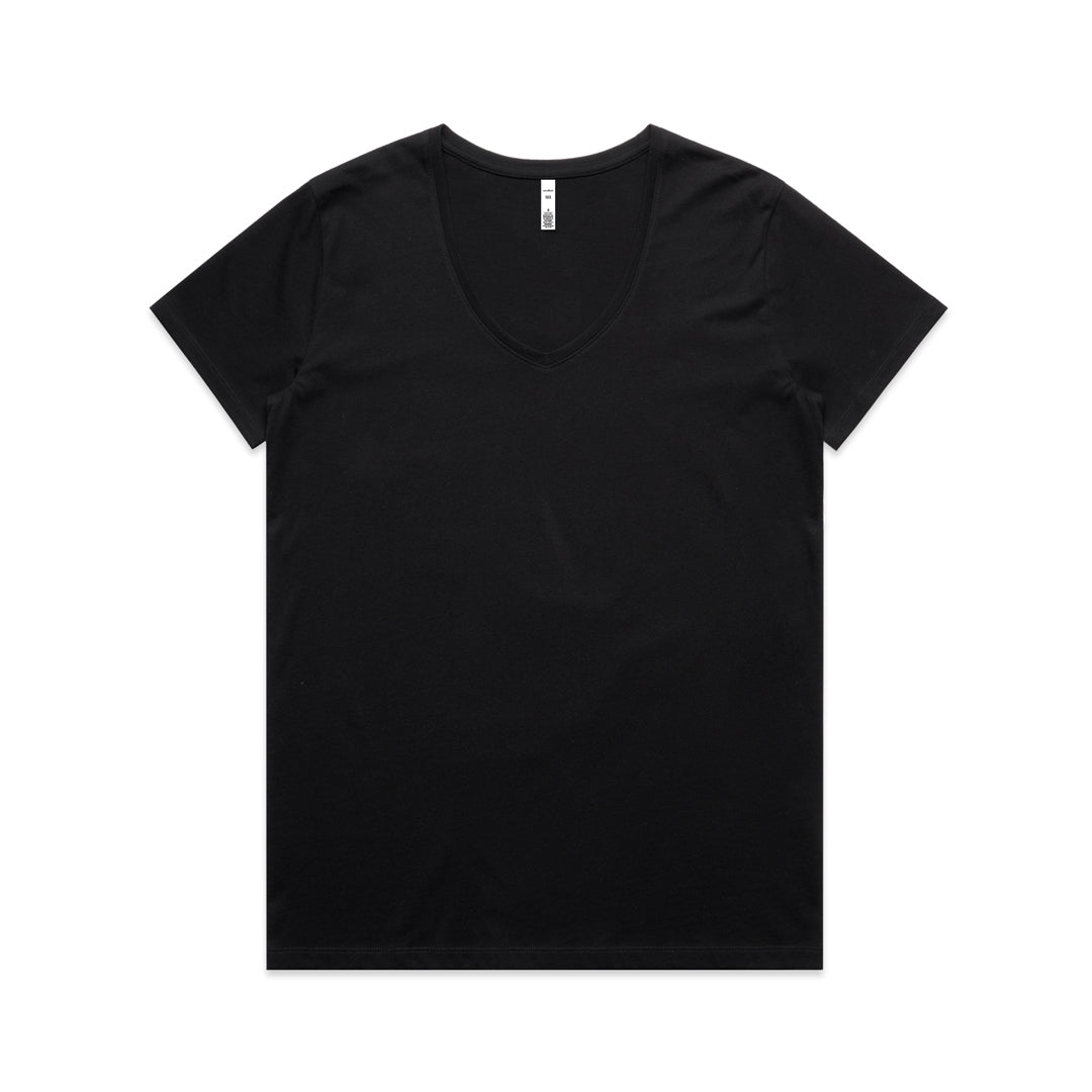 AS Colour The Maple V Neck Tee | Ladies Black Shirts & Tops