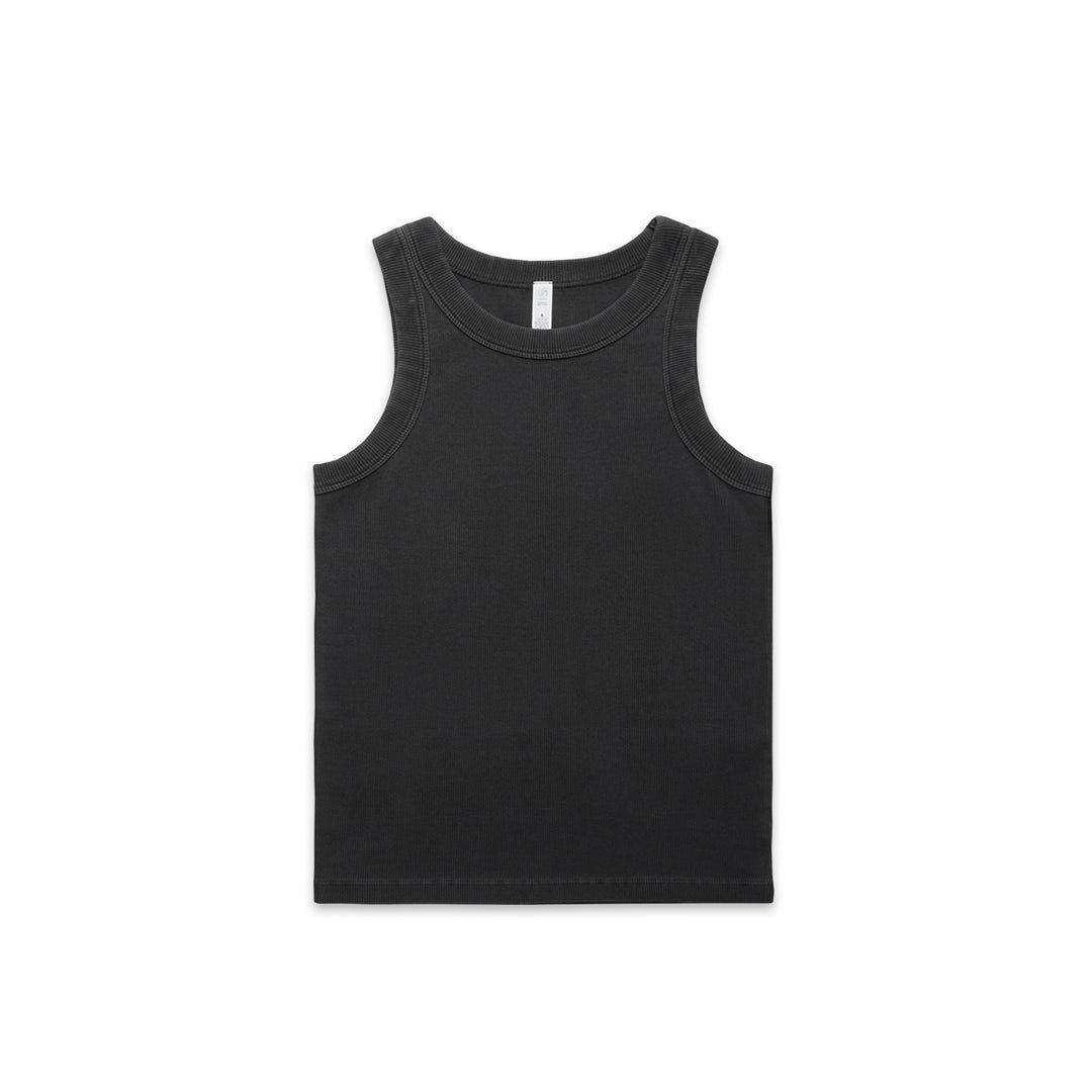 AS Colour The Faded Organic Rib Tank | Ladies Black Shirts & Tops