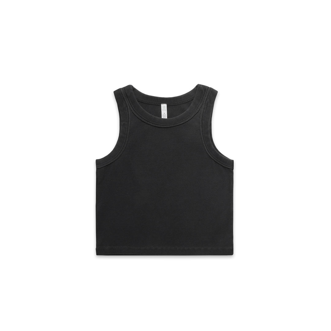 AS Colour The Faded Organic Crop Tank | Ladies Black Shirts & Tops