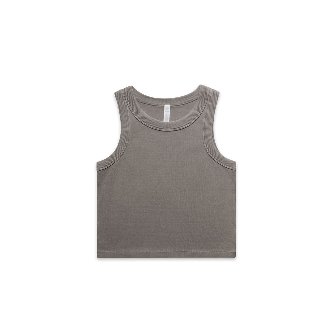 AS Colour The Faded Organic Crop Tank | Ladies Grey Shirts & Tops