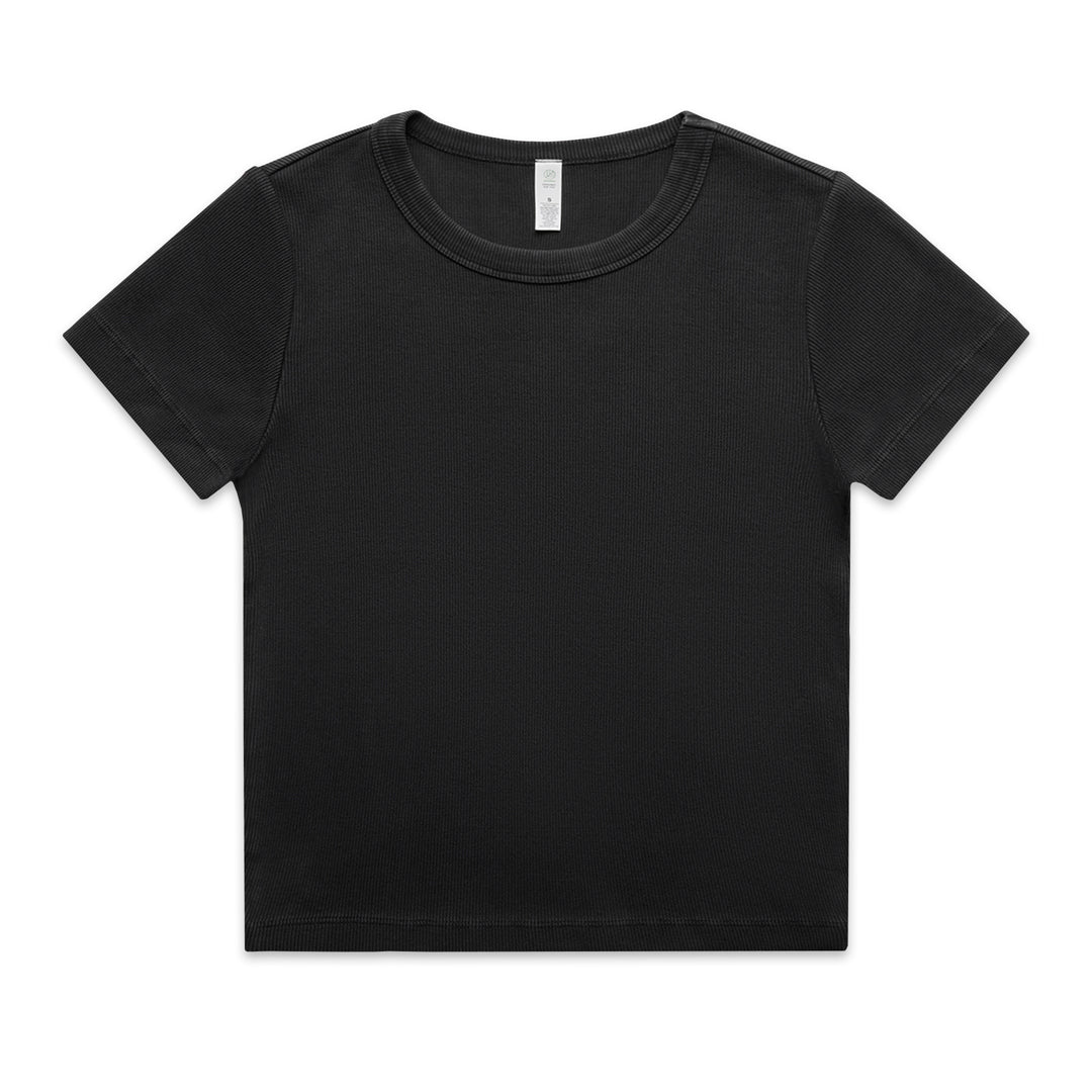 AS Colour The Faded Organic Rib Tee | Ladies Black Shirts & Tops