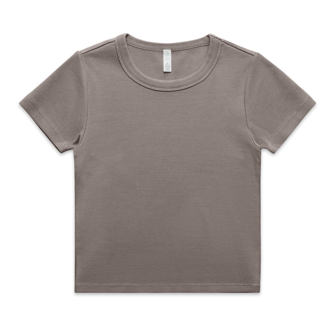 AS Colour The Faded Organic Rib Tee | Ladies Grey Shirts & Tops