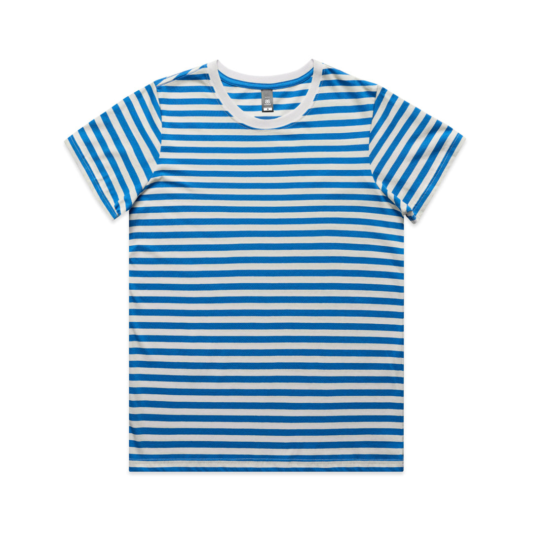 AS Colour The Maple Stripe Tee | Ladies Natural/Mid Blue Shirts & Tops