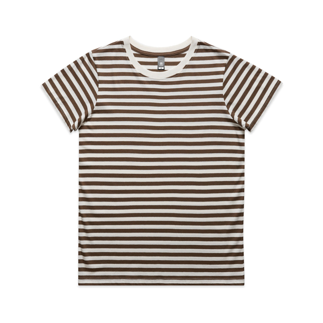 AS Colour The Maple Stripe Tee | Ladies Natural/Walnut Shirts & Tops